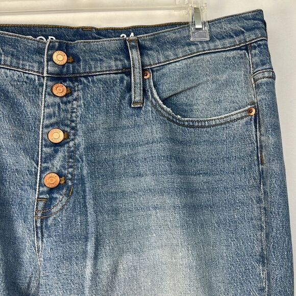J. Crew BF707 Button Fly Demi Boot Cut Cropped Jeans size 34 - Picture 4 of 15